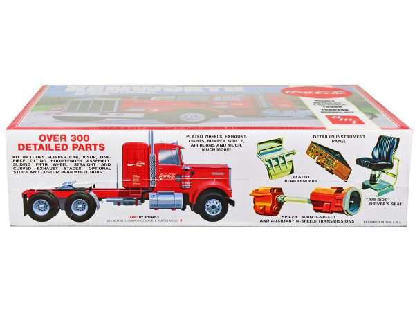 Skill 3 Model Kit Kenworth Conventional W-925 Tractor Truck "Coca-Cola" 1/25 Scale Model by AMT - Image 2