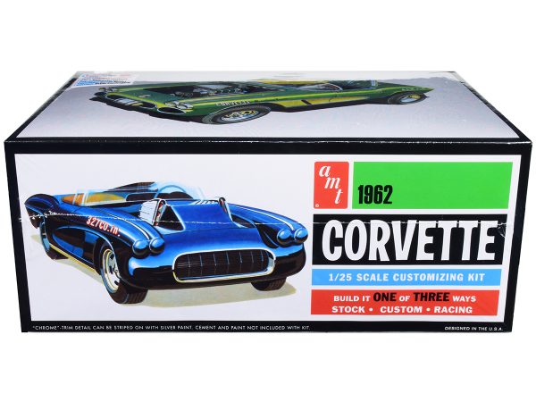 Skill 2 Model Kit 1962 Chevrolet Corvette 3 in 1 Kit 1/25 Scale Model by AMT - Image 3
