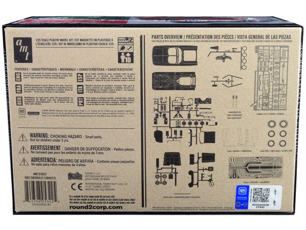 Skill 2 Model Kit 1962 Chevrolet Corvette 3 in 1 Kit 1/25 Scale Model by AMT - Image 4