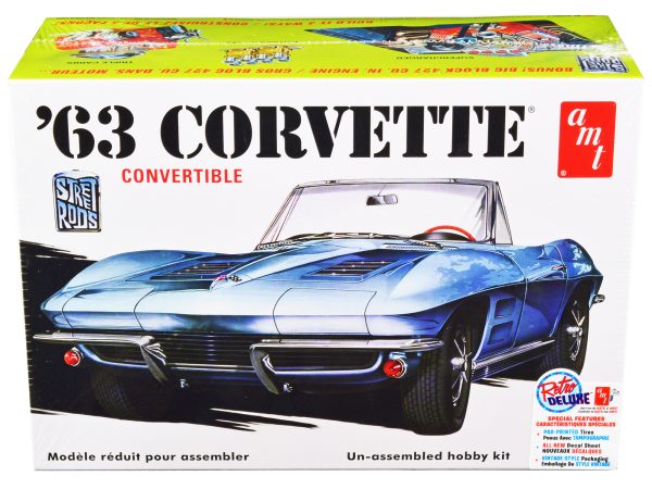 Skill 2 Model Kit 1963 Chevrolet Corvette Convertible 3-in-1 Kit 1/25 Scale Model by AMT - Image 3