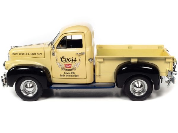 1947 Studebaker Pickup Truck Cream and Black "Coors Pilsner" 1/24 Diecast Model Car by Auto World - Image 2