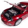 2005 Aston Martin V12 Vanquish RHD (Right Hand Drive) Toro Red Mica Metallic with Red Interior 1/18 Diecast Model Car by Auto World - Image 4
