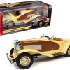 1935 Duesenberg SSJ Speedster Yukon Gold and Chocolate Brown 1/18 Diecast Model Car by Auto World - Image 4