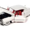 1953 Cadillac Eldorado Soft Top Alpine White with Red Interior 1/18 Diecast Model Car by Auto World - Image 2