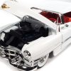 1953 Cadillac Eldorado Soft Top Alpine White with Red Interior 1/18 Diecast Model Car by Auto World - Image 3