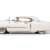 1953 Cadillac Eldorado Soft Top Alpine White with Red Interior 1/18 Diecast Model Car by Auto World - Image 5