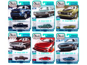 Auto World Premium 2023 Set A of 6 pieces Release 4 1/64 Diecast Model Cars by Auto World