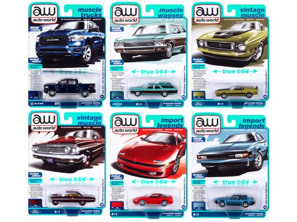 Auto World Premium 2023 Set A of 6 pieces Release 4 1/64 Diecast Model Cars by Auto World