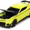 2019 Chevrolet Camaro Nickey ZL1 1LE Shock Yellow with Matt Black Hood and Stripes "Modern Muscle" Limited Edition to 14670 pieces Worldwide 1/64 Diecast Model Car by Auto World