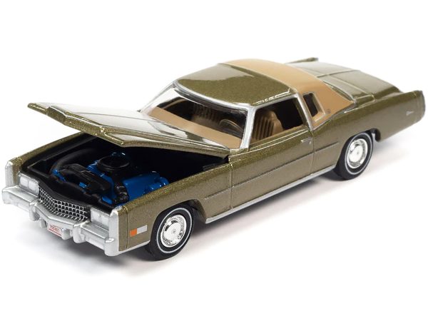 1975 Cadillac Eldorado Tarragon Gold Metallic with Rear Section of Roof Sandalwood Tan "Luxury Cruisers" Limited Edition to 14910 pieces Worldwide 1/64 Diecast Model Car by Auto World - Image 2