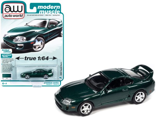 1996 Toyota Supra Deep Jewel Green Metallic "Modern Muscle" Limited Edition 1/64 Diecast Model Car by Auto World - Image 2