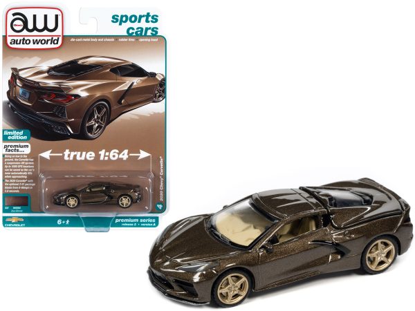 2020 Chevrolet Corvette Zeus Bronze Metallic "Sports Cars" Limited Edition 1/64 Diecast Model Car by Auto World - Image 2