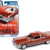 1975 Cadillac Coupe DeVille Firethorn Red Metallic with Firethorn Red Vinyl Top "Luxury Cruisers" Limited Edition 1/64 Diecast Model Car by Auto World