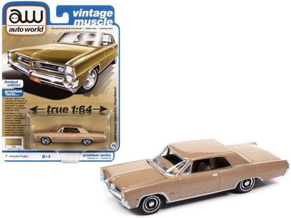 1964 Pontiac Grand Prix Royal Bobcat Saddle Bronze Metallic "Vintage Muscle" Limited Edition 1/64 Diecast Model Car by Auto World - Image 2