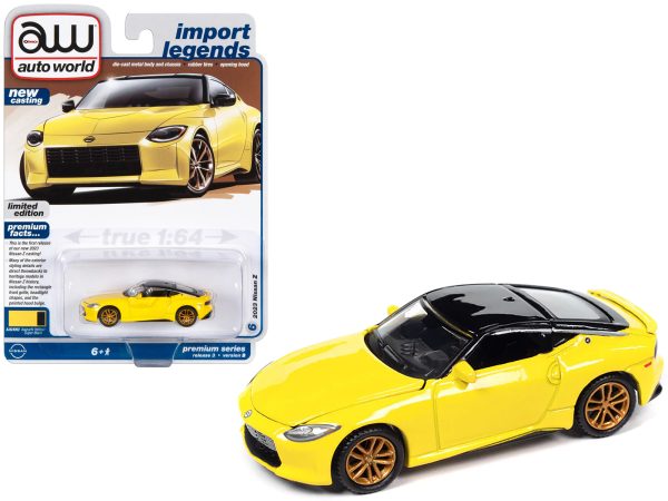 2023 Nissan Z Ikazuchi Yellow with Super Black Top "Import Legends" Limited Edition 1/64 Diecast Model Car by Auto World - Image 2