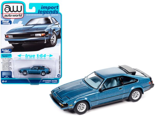 1982 Toyota Celica Supra Light Blue Metallic with Blue Interior "Import Legends" Limited Edition 1/64 Diecast Model Car by Auto World - Image 2