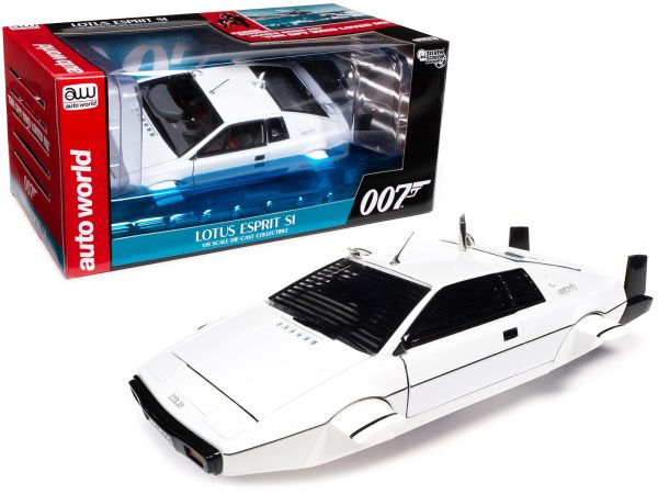 Lotus Esprit S1 Submarine Car White James Bond 007 "The Spy Who Loved Me" (1977) Movie "Silver Screen Machines" Series 1/18 Diecast Model Car by Auto World - Image 4