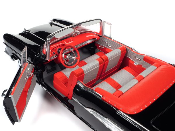 1957 Chevrolet Bel Air Convertible Onyx Black James Bond 007 "Dr. No" (1962) Movie "60 Years of Bond" Series 1/18 Diecast Model Car by Auto World - Image 3