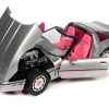 1986 Chevrolet Corvette Convertible Silver Metallic with Pink Interior "Barbie" "Silver Screen Machines" 1/18 Diecast Model Car by Auto World - Image 3