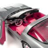 1986 Chevrolet Corvette Convertible Silver Metallic with Pink Interior "Barbie" "Silver Screen Machines" 1/18 Diecast Model Car by Auto World - Image 5