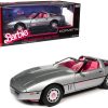 1986 Chevrolet Corvette Convertible Silver Metallic with Pink Interior "Barbie" "Silver Screen Machines" 1/18 Diecast Model Car by Auto World - Image 4