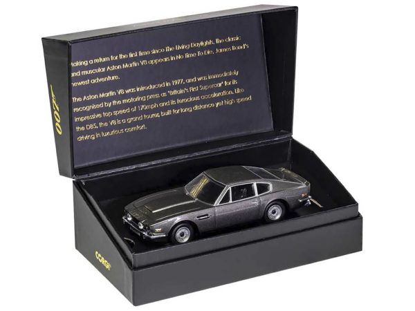 Aston Martin V8 RHD (Right Hand Drive) Black Metallic James Bond 007 "No Time To Die" (2021) Movie Diecast Model Car by Corgi - Image 2