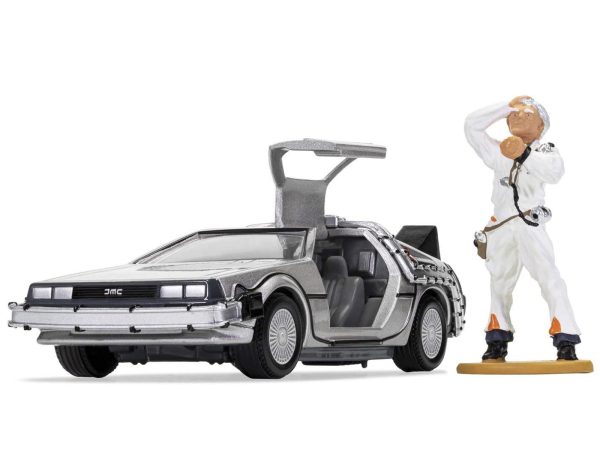 DMC DeLorean Time Machine with Doc Brown Figure "Back to the Future" (1985) Movie Diecast Model Car by Corgi - Image 3