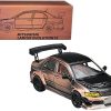 Mitsubishi Lancer Evolution IX RHD (Right Hand Drive) Bronze Metallic with Carbon Hood and Top 1/64 Diecast Model Car by CM Models