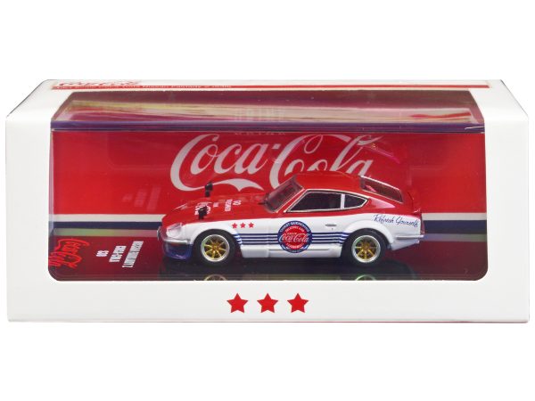 Nissan Fairlady Z (S30) RHD (Right Hand Drive) Red and White with Blue Stripes "Coca-Cola" 1/64 Diecast Model Car by Inno Models - Image 2