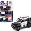 Mercedes Benz G63 AMG 6x6 Pickup Truck U.S. Police Car Black and White 1/64 Diecast Model Car by Era Car