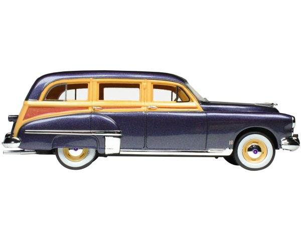 1949 Oldsmobile 88 Station Wagon Nightshade Blue with Cream and Woodgrain Sides and Red Interior Limited Edition to 240 pieces Worldwide 1/43 Model Car by Goldvarg Collection - Image 3