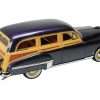 1949 Oldsmobile 88 Station Wagon Nightshade Blue with Cream and Woodgrain Sides and Red Interior Limited Edition to 240 pieces Worldwide 1/43 Model Car by Goldvarg Collection - Image 2