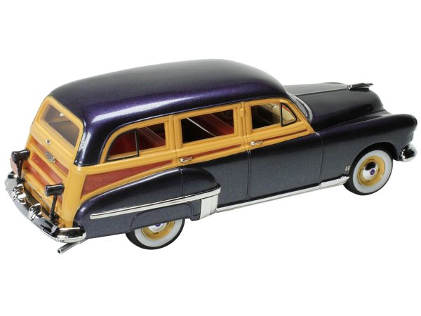 1949 Oldsmobile 88 Station Wagon Nightshade Blue with Cream and Woodgrain Sides and Red Interior Limited Edition to 240 pieces Worldwide 1/43 Model Car by Goldvarg Collection - Image 2