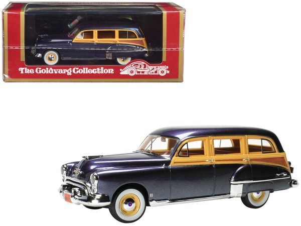 1949 Oldsmobile 88 Station Wagon Nightshade Blue with Cream and Woodgrain Sides and Red Interior Limited Edition to 240 pieces Worldwide 1/43 Model Car by Goldvarg Collection - Image 4