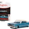 1963 Chevrolet Impala SS 409 Convertible Azure Aqua Blue Metallic with Cream Top (Lot #1119) Barrett-Jackson 'Scottsdale Edition' Series 10 1/64 Diecast Model Car by Greenlight
