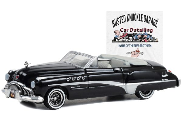 1949 Buick Roadmaster Rivera Convertible Black "Busted Knuckle Garage Car Detailing" "Busted Knuckle Garage" Series 2 1/64 Diecast Model Car by Greenlight - Image 2