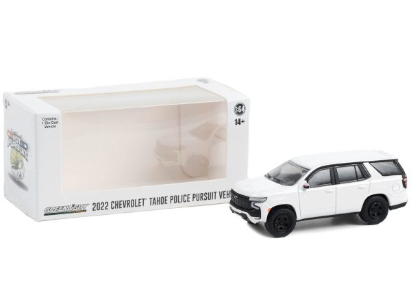 2022 Chevrolet Tahoe Police Pursuit Vehicle (PPV) White "Hot Pursuit" "Hobby Exclusive" Series 1/64 Diecast Model Car by Greenlight - Image 2