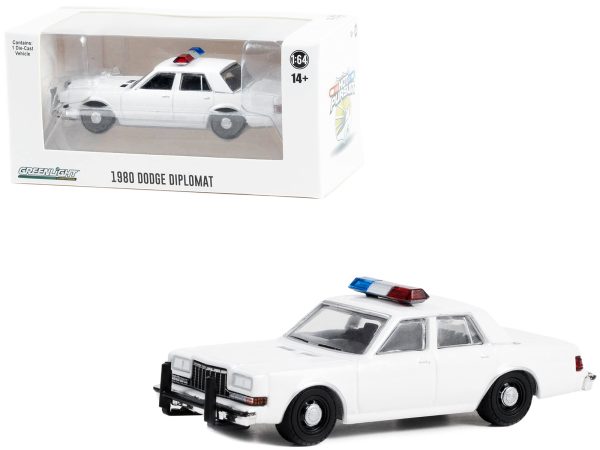 1980-1989 Dodge Diplomat Police Unmarked White with Light Bar "Hot Pursuit" "Hobby Exclusive" Series 1/64 Diecast Model Car by Greenlight - Image 2