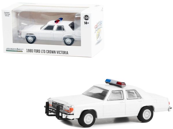 1980-1991 Ford LTD Crown Victoria Police White with Light Bar "Hot Pursuit" "Hobby Exclusive" Series 1/64 Diecast Model Car by Greenlight - Image 2