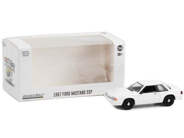 1987-1993 Ford Mustang SSP Police White "Hot Pursuit" "Hobby Exclusive" Series 1/64 Diecast Model Car by Greenlight - Image 2