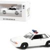 1987-1993 Ford Mustang SSP White Police Car with Light Bar "Hot Pursuit" "Hobby Exclusive" Series 1/64 Diecast Model Car by Greenlight - Image 2