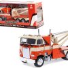 1984 Freightliner FLA 9664 Tow Truck Orange and White with Brown Graphics 1/43 Diecast Model Car by Greenlight - Image 2