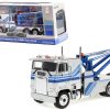 1984 Freightliner FLA 9664 Tow Truck Silver with Blue Stripes 1/43 Diecast Model Car by Greenlight - Image 2