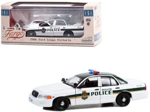 2006 Ford Crown Victoria Police Interceptor White with Green Top "Duluth Minnesota Police" "Fargo" (2014-2020 TV Series) "Hollywood" Series 1/43 Diecast Model Car by Greenlight - Image 2