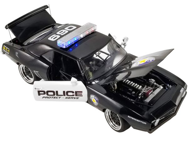 1969 Chevrolet Camaro Black and White Street Fighter Police Interceptor Limited Edition to 1140 pieces Worldwide 1/18 Diecast Model Car by GMP - Image 2