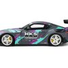 2019 Toyota GR Supra "HKS" Gray with Graphics 1/18 Model Car by GT Spirit - Image 2