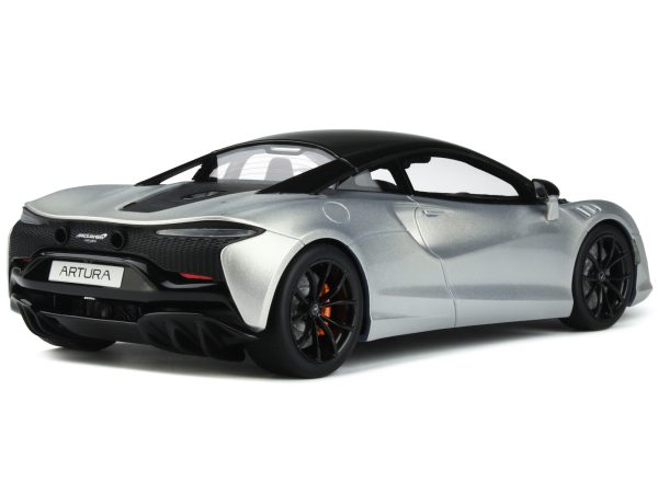2021 McLaren Artura Silver Metallic with Black Top 1/18 Model Car by GT Spirit - Image 2