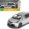 Toyota Sienna Minivan Silver Metallic 1/24 Diecast Model Car - Image 2