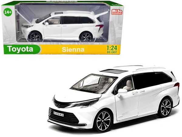 Toyota Sienna Minivan White 1/24 Diecast Model Car - Image 2
