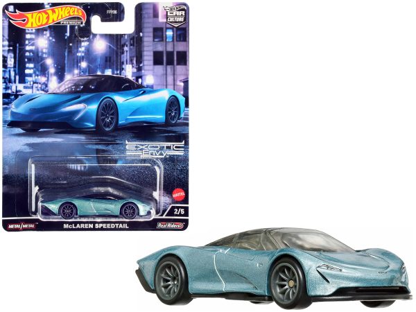 McLaren Speedtail Blue Metallic with Black Top "Exotic Envy" Series Diecast Model Car by Hot Wheels - Image 3